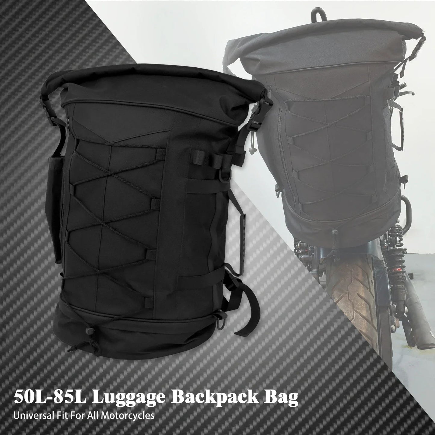 Mochila Universal para Motocicleta, Alforje, Sissy Bar, Encosto, Bolsa de Bagagem Traseira, Mochila Multifuncional para Exterior com Alças