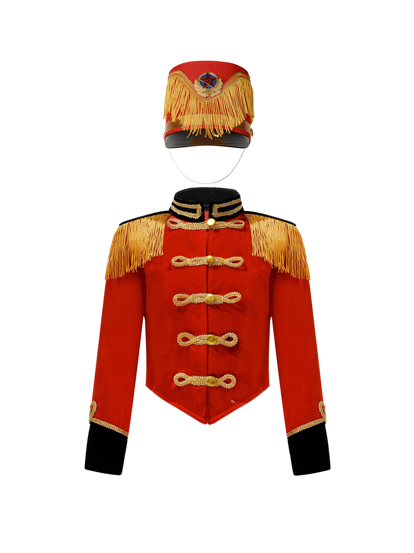 Girls Boys Marching Band Costume Outfits Circus Ringmaster Jacket Coat Team Performance Drummer Drum Major Uniform with Hat Sets
