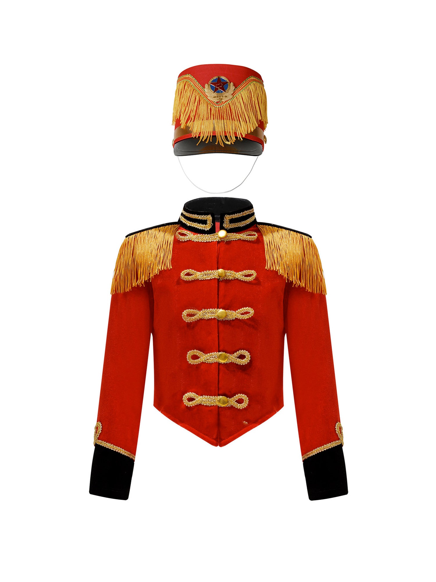 Girls Boys Marching Band Costume Outfits Circus Ringmaster Jacket Coat Team Performance Drummer Drum Major Uniform with Hat Sets