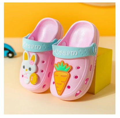 Summer Kids Sandals Hole Children's Shoes Slippers Soft Anti-Skid Cartoon DIY Design Hole Baby Shoes Sandy Beach For Boys Girls