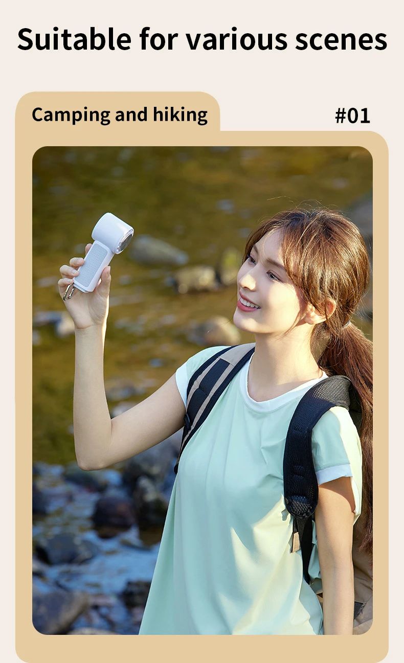 Mini Air Conditioner Portable  Air Cooler USB Rechargeable 2000mAh Hand Fan Mini Air Conditioning for Outdoor Camping