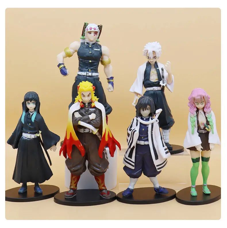 Boneco de 15cm Anime Demon Slayer Nezuko Tanjirou Zenitsu Inosuke Kyoujurou Shinobu Giyuu Qposket, Brinquedo Infantil, Presente de Natal