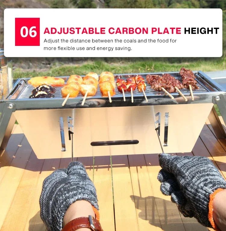 Stainless Steel Barbecue Stove Outdoor Charcoal Folding Barbecue Rack Household Small  Folding Carbon Barbecue Skewer Stove  bbq