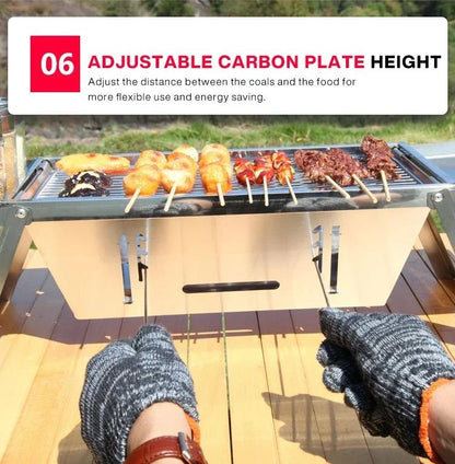 Stainless Steel Barbecue Stove Outdoor Charcoal Folding Barbecue Rack Household Small  Folding Carbon Barbecue Skewer Stove  bbq