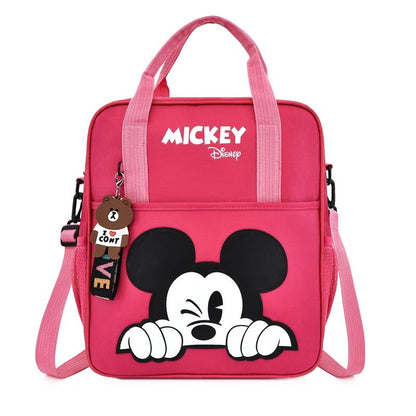 Disney Student Tutoring Bags Multifunctional Cartoon Mickey School Backpack Tote Bag Handbag Document Bookbag Square Schoolbag