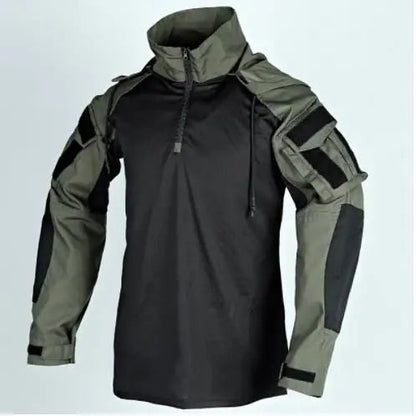 Men Outdoor Hooded Collar Shirt Tactics Hiking Combat T-Shirt Men Tactical Shirts Airsoft Paintball Camping Hunting Clothing