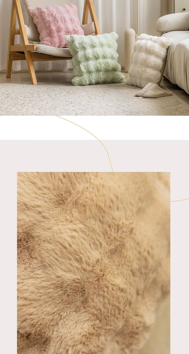 Pillowcase Decorative Home Pillows White Pink Retro Fluffy Soft Throw Pillowcover For Sofa Couch Cushion Cover 45x45 Pillow Hugs