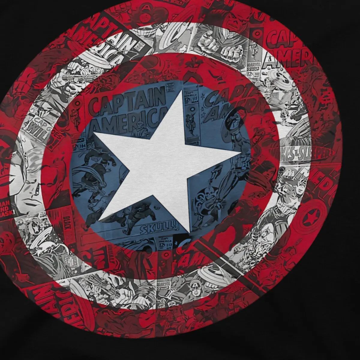 CA Shield Comic Essential T-Shirts Men Disney Captain America Film Vintage Tees Crewneck Short Sleeve T Shirts