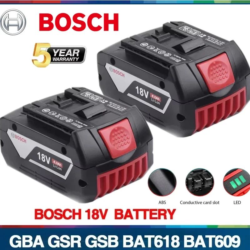 ?Bateria de Lítio Bosch Professional 18V original para Ferramenta Elétrica Recarregável Bosch BAT609 BAT609G BAT618 BAT618G?