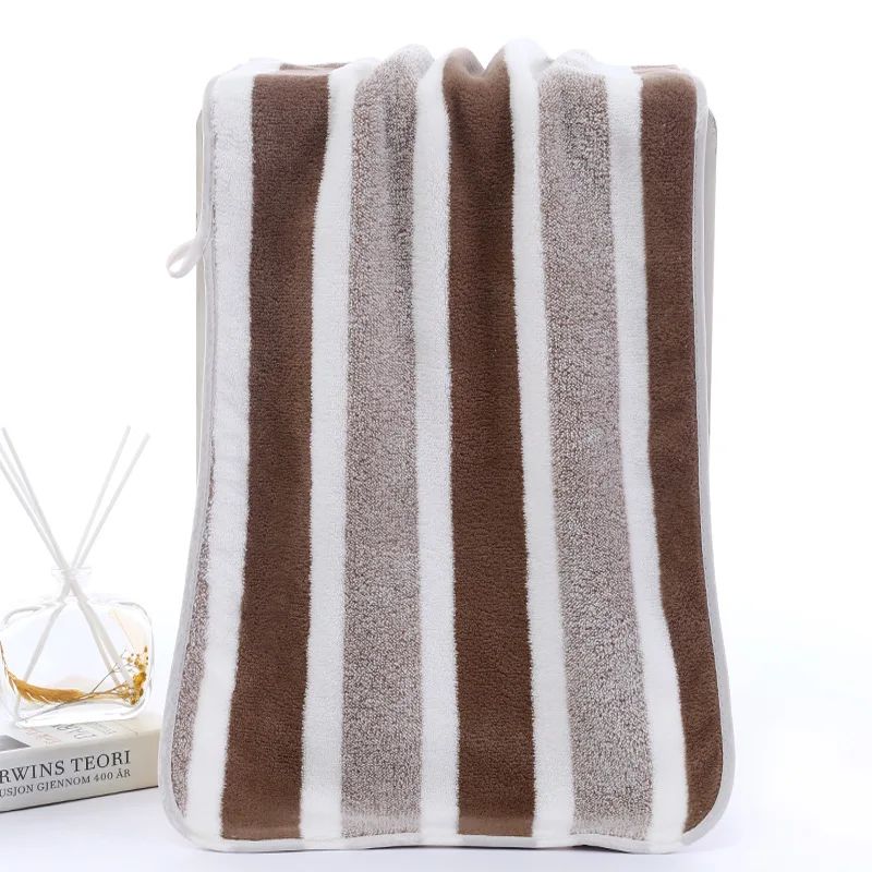 1 Set Striped Face Towel 35x75cm for Bathroom and Soft and Absorbent Quick-Drying Experience Microfiber Bath Towel 70x140cm