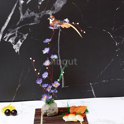 Bandeja de prato para frutos do mar, Barco de Sushi, Plantas de Flores Decorativas, Concepção Artística, Pequeno Ornamento Decorativo, Flor de Pêssego Criativa