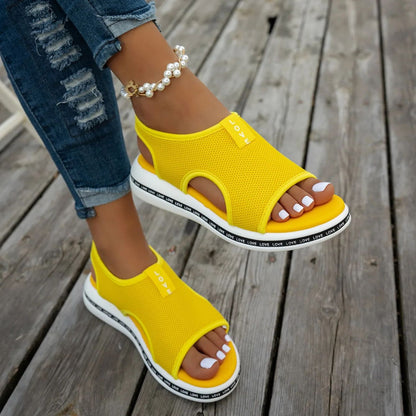 Mesh Women Sandals Open Toe Platform Shoes Female Summer Shoes 2025 Classic Breathable Slip on Sport Sandals Zapatillas De Mujer