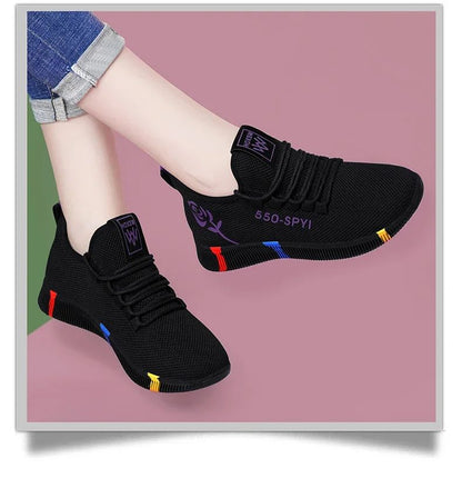 Tenis Feminino 2025 Women Vulcanized Shoes Air Mesh Light Soft Sneakers Female Flats Platform Lace Up Casual Shoes Basket Femme