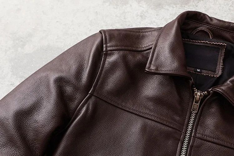 New Casual Real Cowhide Genuine Leather Jacket Men Slim Mens Clothes Spring Autumn Men's Cow Clothing Asian Size 6XL
