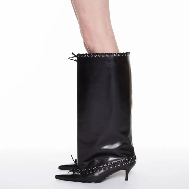 6.5 cm Heel Short Boots Pointed Fashionable Buckle Fashion Versatile Cool Women Boots Women Shoes  Ladies Shoes Botas De Mujer