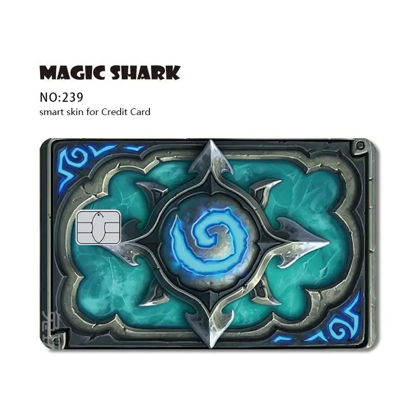 Magic Shark Sugar Daddy Meme Poke Money Funny Sticker Cover Skin Protective for Small Large Chip Credit Debit Card