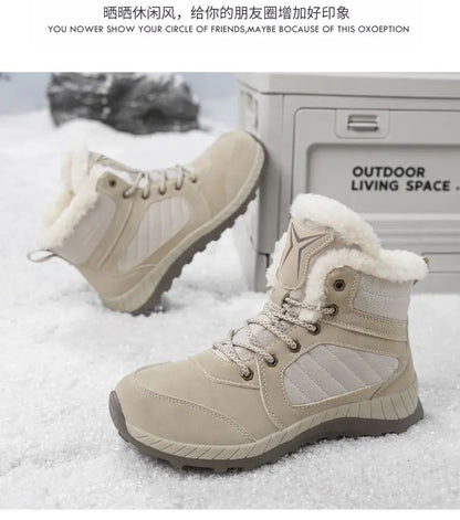 Men Women Waterproof Winter Boots Snow Barefoot Casual Shoes Outdoor Warm Work Shoes Ankle Shoes for Trekking Climbing Hiking