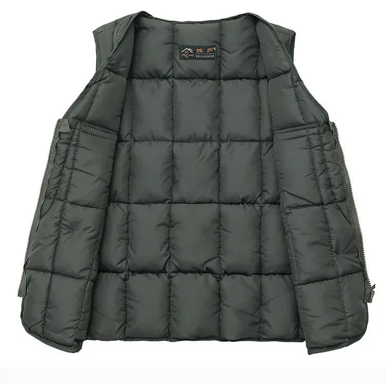 Jaqueta Colete Masculino de Inverno Grosso Quente com Vários Bolsos, Colete de Pesca de Caça, Colete Tático Masculino ao Ar Livre, Casacos Quentes Sem Mangas com Zíper