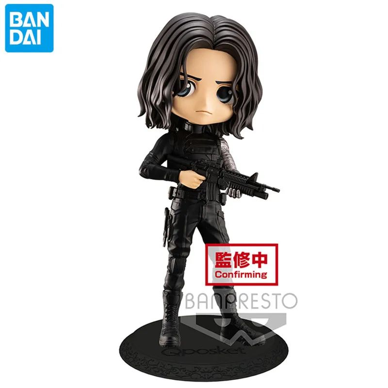BANDAI Original Banpresto Qposket Marvel Vingadores Homem de Ferro Capitão América Loki Thor Figuras Colecionáveis