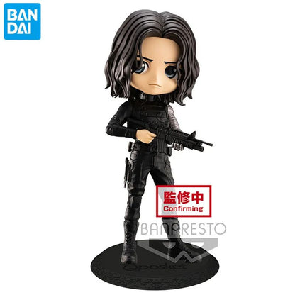 BANDAI Original Banpresto Qposket Marvel Vingadores Homem de Ferro Capitão América Loki Thor Figuras Colecionáveis