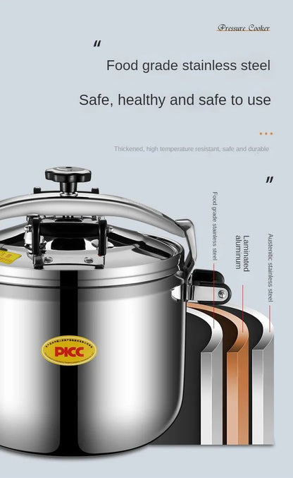 Panela de Pressão Extra Grande Panela de Pressão Comercial Espessa de Aço Inoxidável Utensílios de Cozinha Elétricos Bar de Jantar Casa Jardim