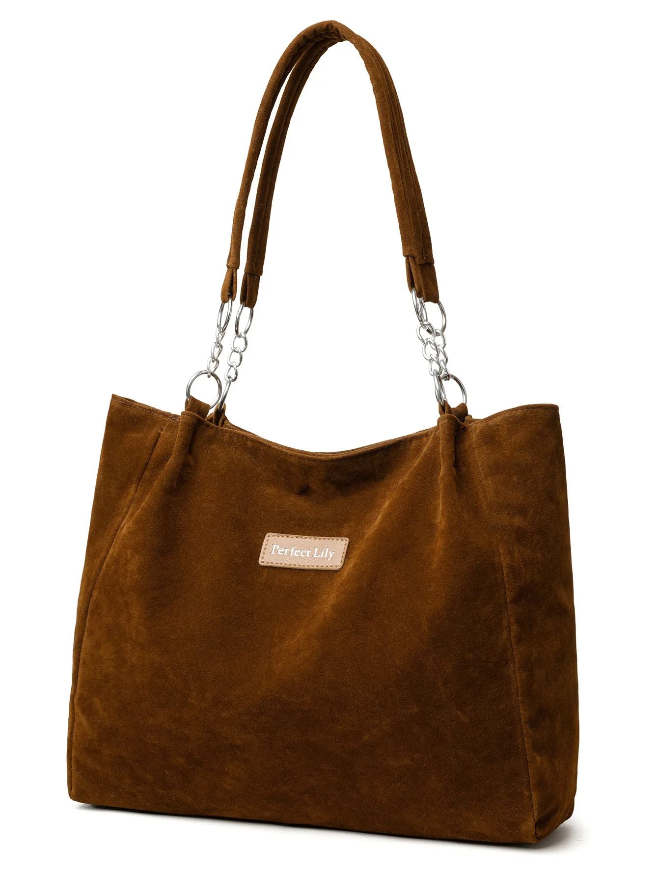 European American Autumn Winter Large Capacity Suede Women's Bag, Vintage Handbags Women Shoulder Bag, Retro Faux Suede Tote Bag