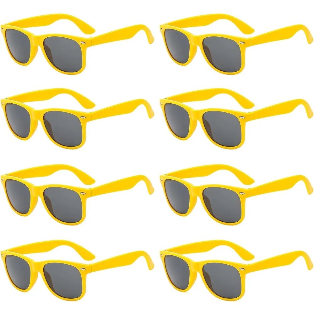 1/8pcs Neon Colors Party Sunglasses Black Studs Retro Unisex Rainbow Street Shot Gift Wedding Favors for Guests