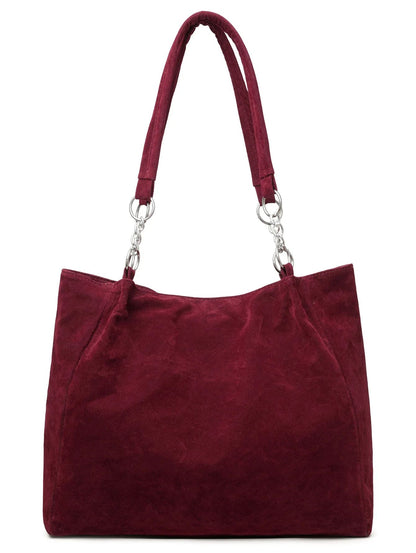 European American Autumn Winter Large Capacity Suede Women's Bag, Vintage Handbags Women Shoulder Bag, Retro Faux Suede Tote Bag