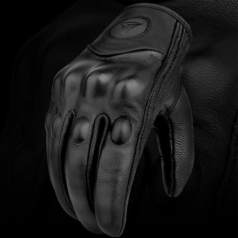 Luvas de Couro para Motociclista Masculinas Femininas 4 Estações Direção Supertech Preto/Branco Luvas de Corrida Motoqueiro Couro Bovino Corrida Moto Cavaleiro