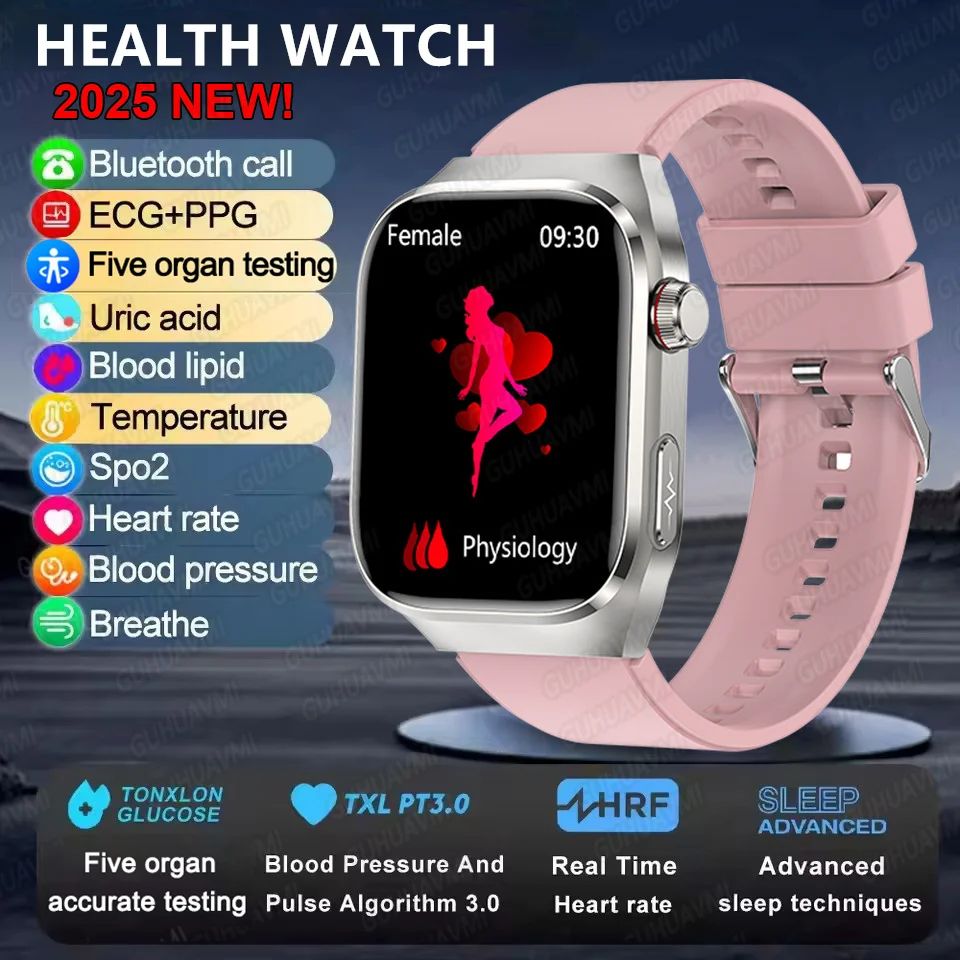 2025 Novo Smartwatch Tela AMOLED de 2.04 polegadas Chamada Bluetooth IP68 À Prova D'água 650mA Smartwatches Esportivos Masculinos Android Grau Militar