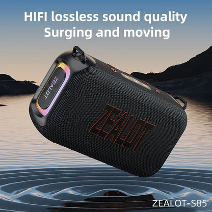 Caixa de som Bluetooth portátil 3D Zealot-S85 50W com diafragma duplo e alça à prova d'água IPX6 para ambientes externos