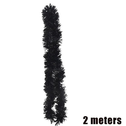 2/20M Christmas Tinsel Garland DIY Xmas Tree Hanging Ornaments Ribbon Wreath Christmas Ornaments Garland DIY Party Decoration