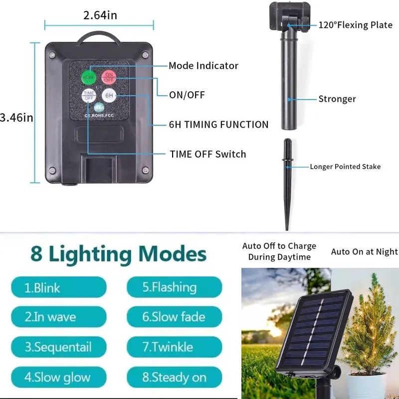 100/200 Leds Solar Fairy Light Outdoor Garland Solar Lamp for Courtyard Christmas Tree Garden Waterproof