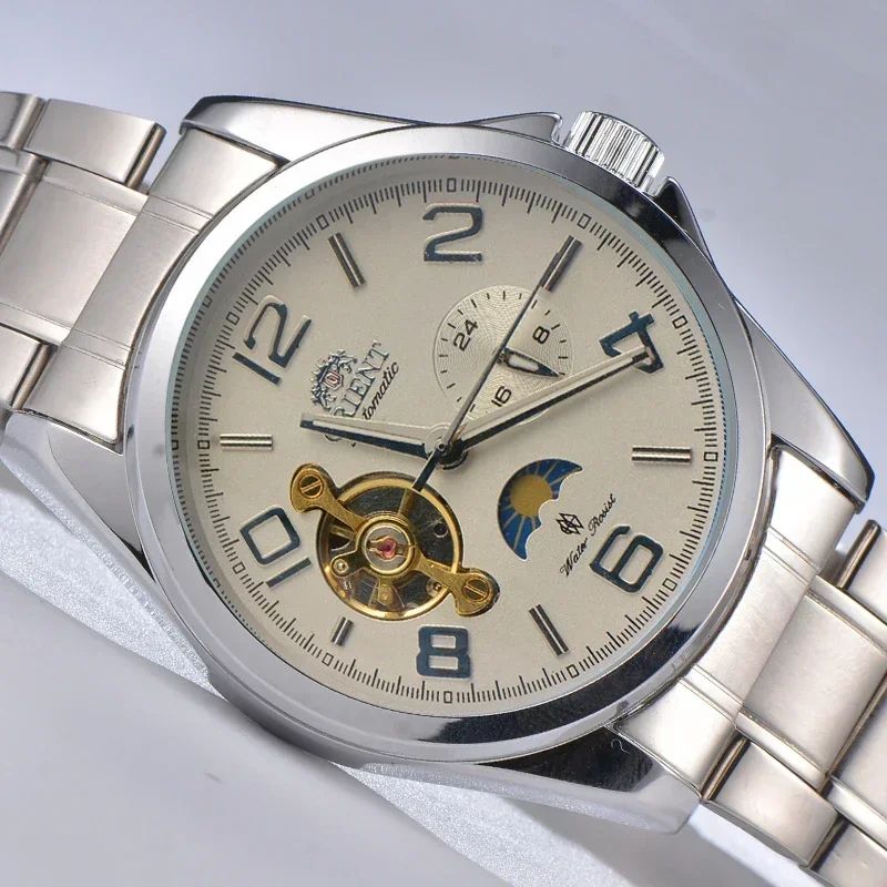 Orient Watches Alta Qualidade AAA Relógio Novo Top Relógio Masculino Luxo Multi-Funções Todo em Aço Automático Mecânico Turbilhão