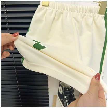 Children's Top and Bottom Clothes Set Short-sleeved Suit Striped Girls Boys T-shirt Summer Children's Clothing Loungewear Outfit