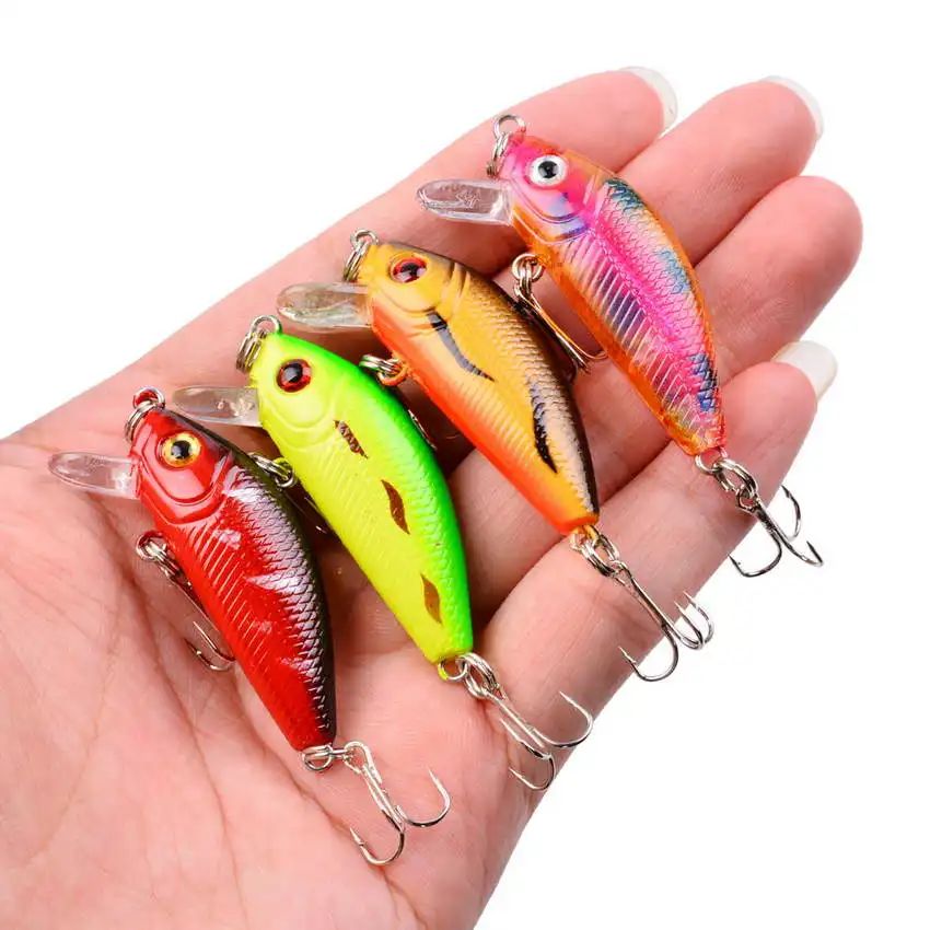 Conjunto de Iscas de Pesca Mini Truta Flutuante Isca Articulada Artifical Crazy Swing Isca Dura de Crank Bait Isca de Lápis