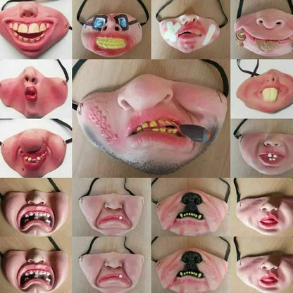 Funny Latex Half Face Masks Adult Clown Mask Horrible Masks Humorous Funny Elastic Band Faced Mask Halloween Party Cosplay Props