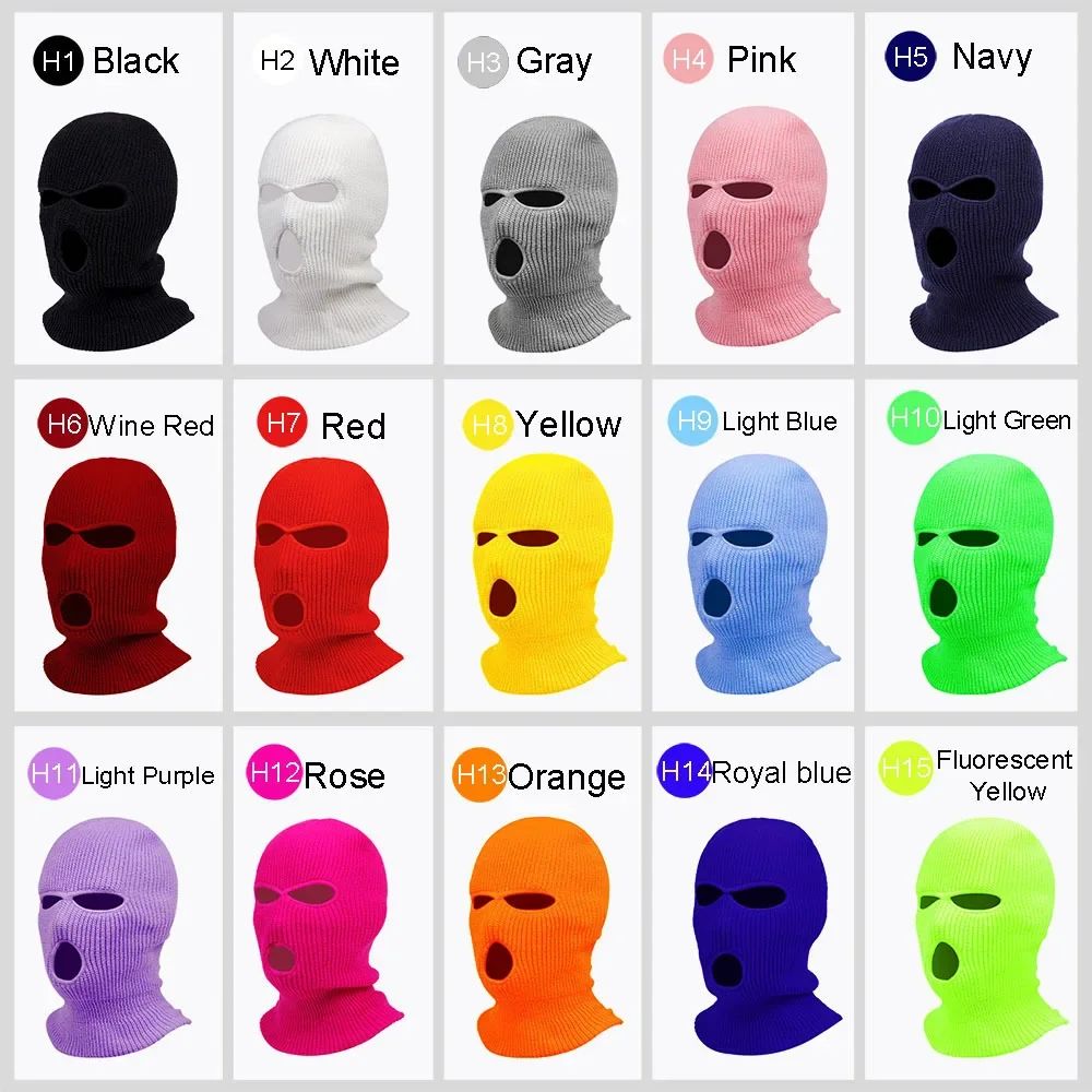 Men's Winter Knitted Balaclava, Windproof Ski Mask, Warm Wool Motorcycle Hat