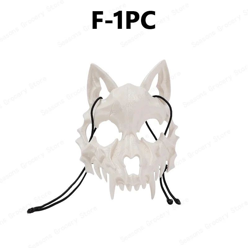 Halloween Half Face Mask Popular Dragon God Fierce Tiger Night Dog Man Wolf Costume Skull Performance Mask Mask Deadpool Terror