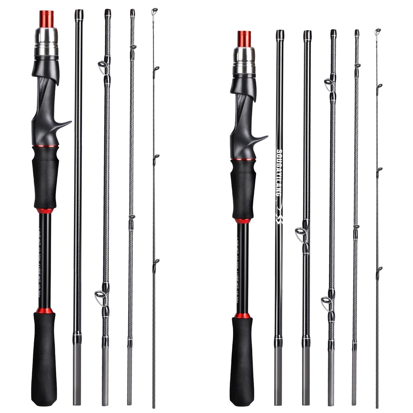 Sougayilang Lure Fishing Rod 1.8m 2.1m Carbon Fiber Spinning Casting Fishing Rod Bait Weight 10-30g for Carp Pike Bass Fishing