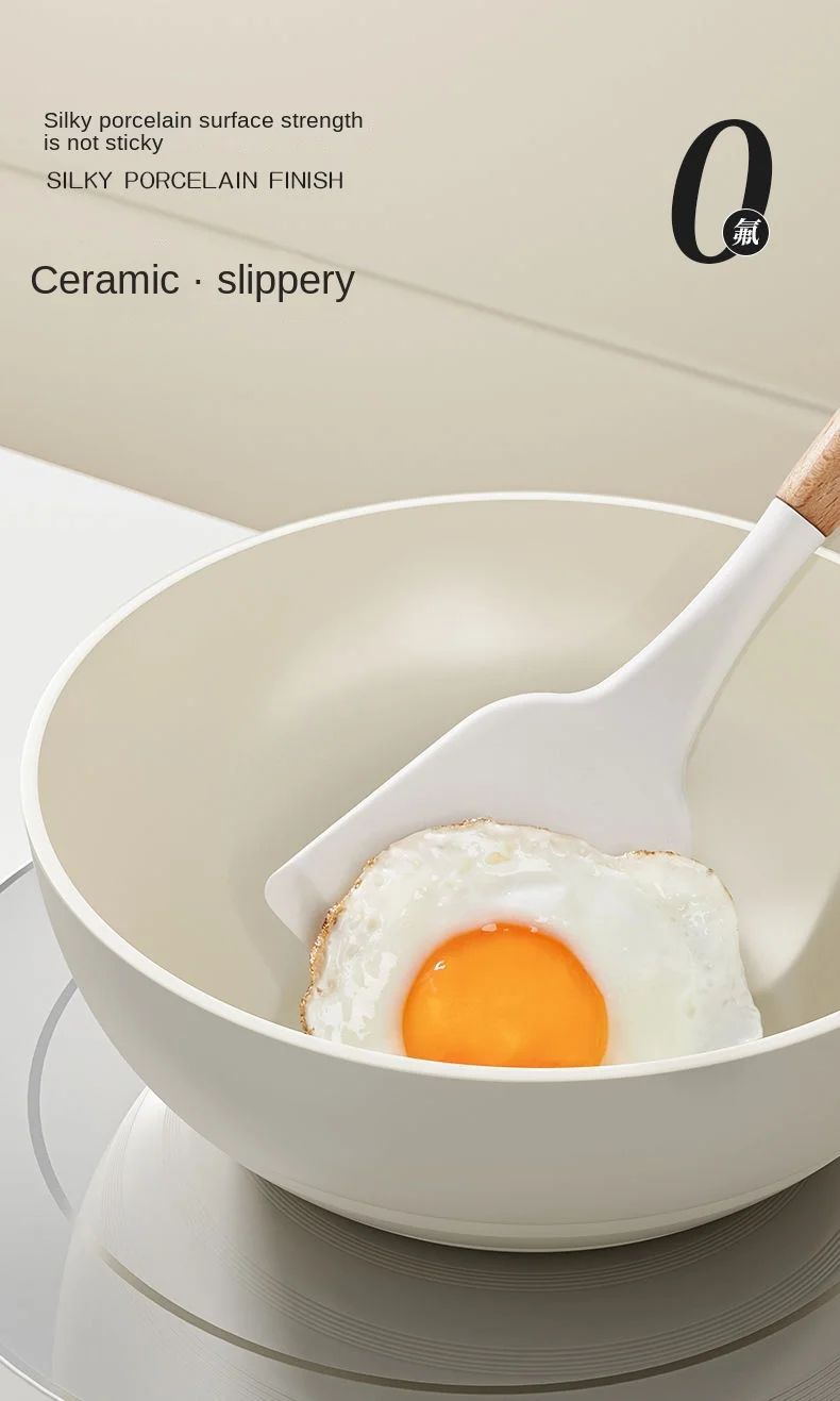 Ceramic Non-Stick Pan Frying Pan Wok Pan Home Steak Skillet Pancake Fried Induction Cooker Gas Stove Special Saucepan Nonstick