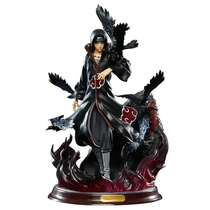 Naruto Anime Figure Uchiha Itachi Boneco de Ação de Pvc Naruto Shippuden Uchiha Itachi e Corvo Coleção Modelo de Brinquedo 25cm