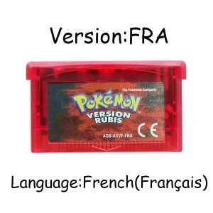 Jogo GBA Série Pokémon Cartucho de Videogame 32 Bits Cartão de Console Pokémon Emerald FireRed LeafGreen Ruby Sapphire Multi-idioma