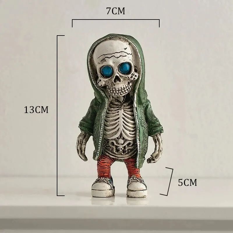 Cool Skeleton Dolls Figurines Skull Resin Statue  Halloween Party Decoration Home Accessories Living Room Bedroom Gift