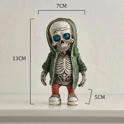 Cool Skeleton Dolls Figurines Skull Resin Statue  Halloween Party Decoration Home Accessories Living Room Bedroom Gift