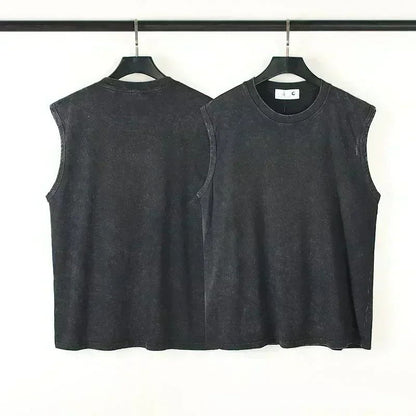 Men's Vintage American Rock Band Printed Washed Vest Sports T Shirt Sleeveless Tee Hip-Hop Gym Clothing Tank Tops Summer 2025