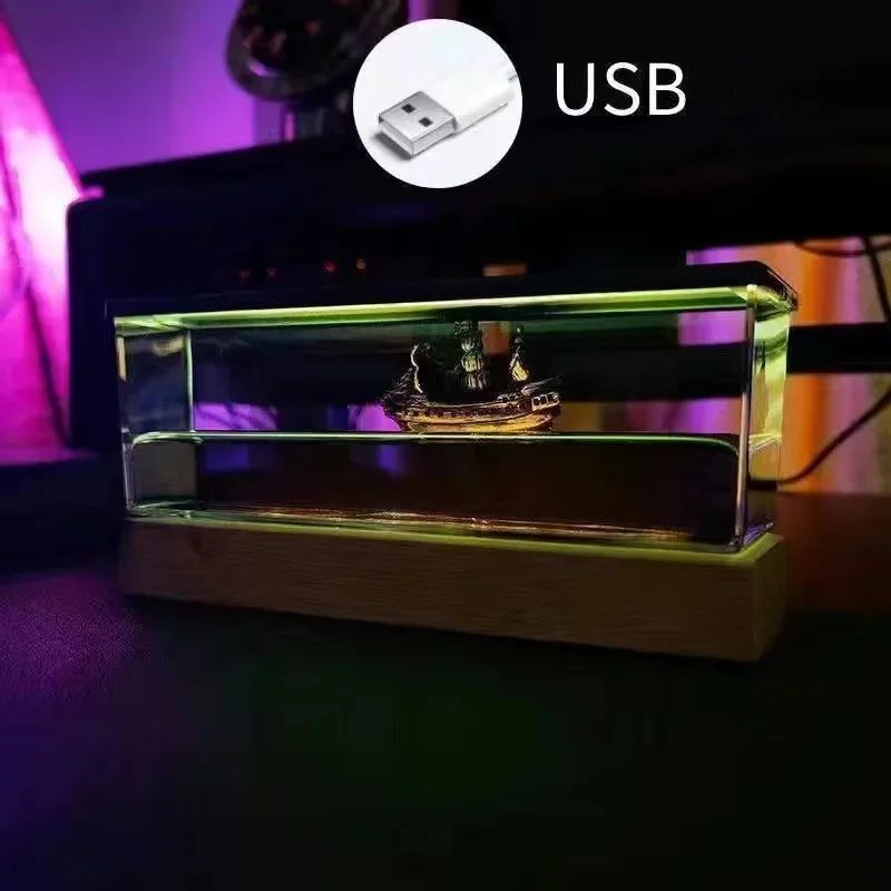 Float Titanic Ship Fluid Liquid Drift Bottle Black Pearl Barco Figure Ship Boat Decor Living Room Decoration Desk Accessories