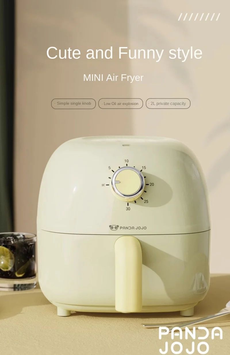 Pandajojo mini air fryer 2L home dormitory low-power oven fully automatic oil-free electric frying in one air fryers  air fryer