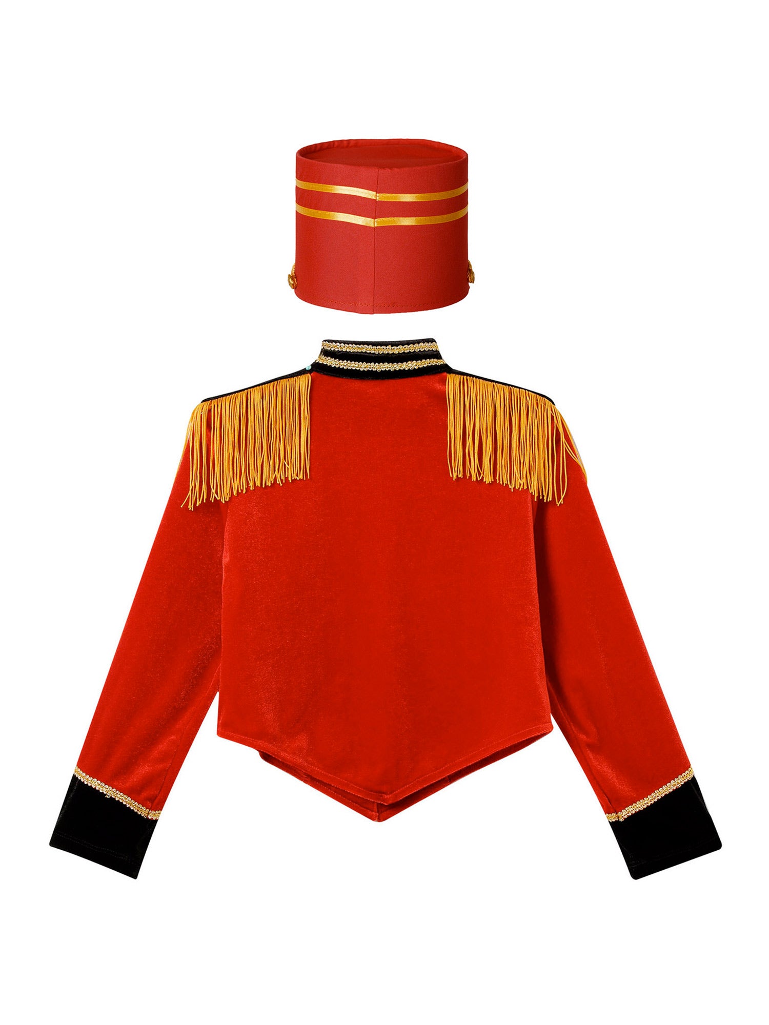 Girls Boys Marching Band Costume Outfits Circus Ringmaster Jacket Coat Team Performance Drummer Drum Major Uniform with Hat Sets