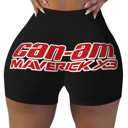 Custom Women's BRP ATV Unisex Can Am Logo Workout Yoga Shorts Athletic Gym Volleyball Biker Shorts